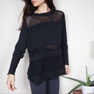 Alo Plank Long Sleeve Mesh Cutout Top